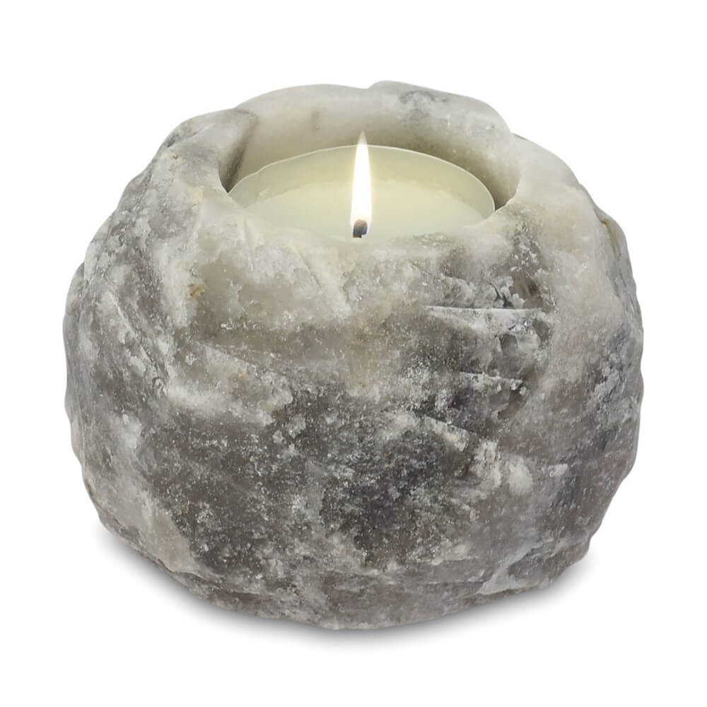 Rare Gray Himalayan Salt Candle Holders (Pack of 2) - Himalayan Trading Co. Himalayan Salt Lamp Himalayan Pink Salt