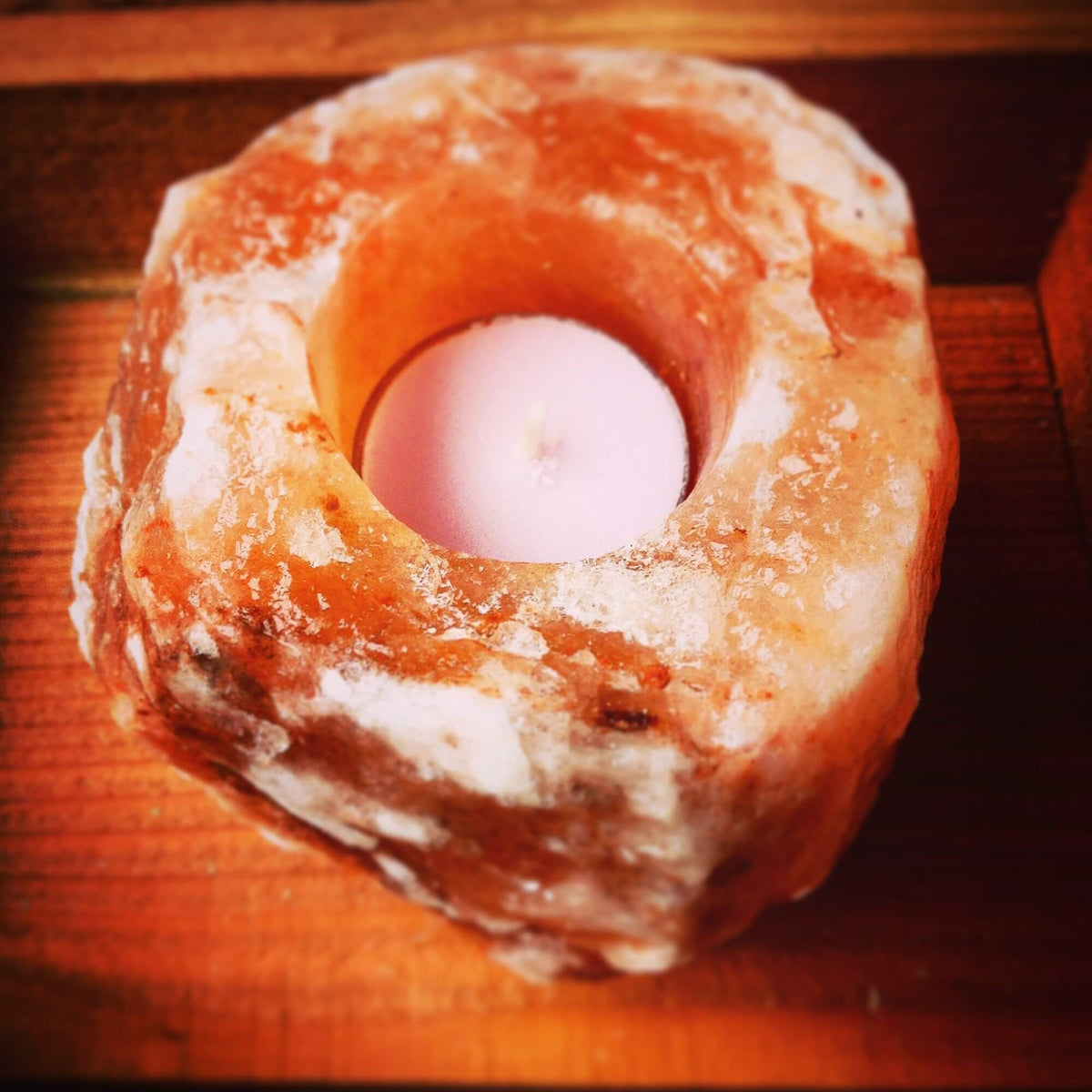 Natural Himalayan Salt Tealight Candle Holders (2 Pack)