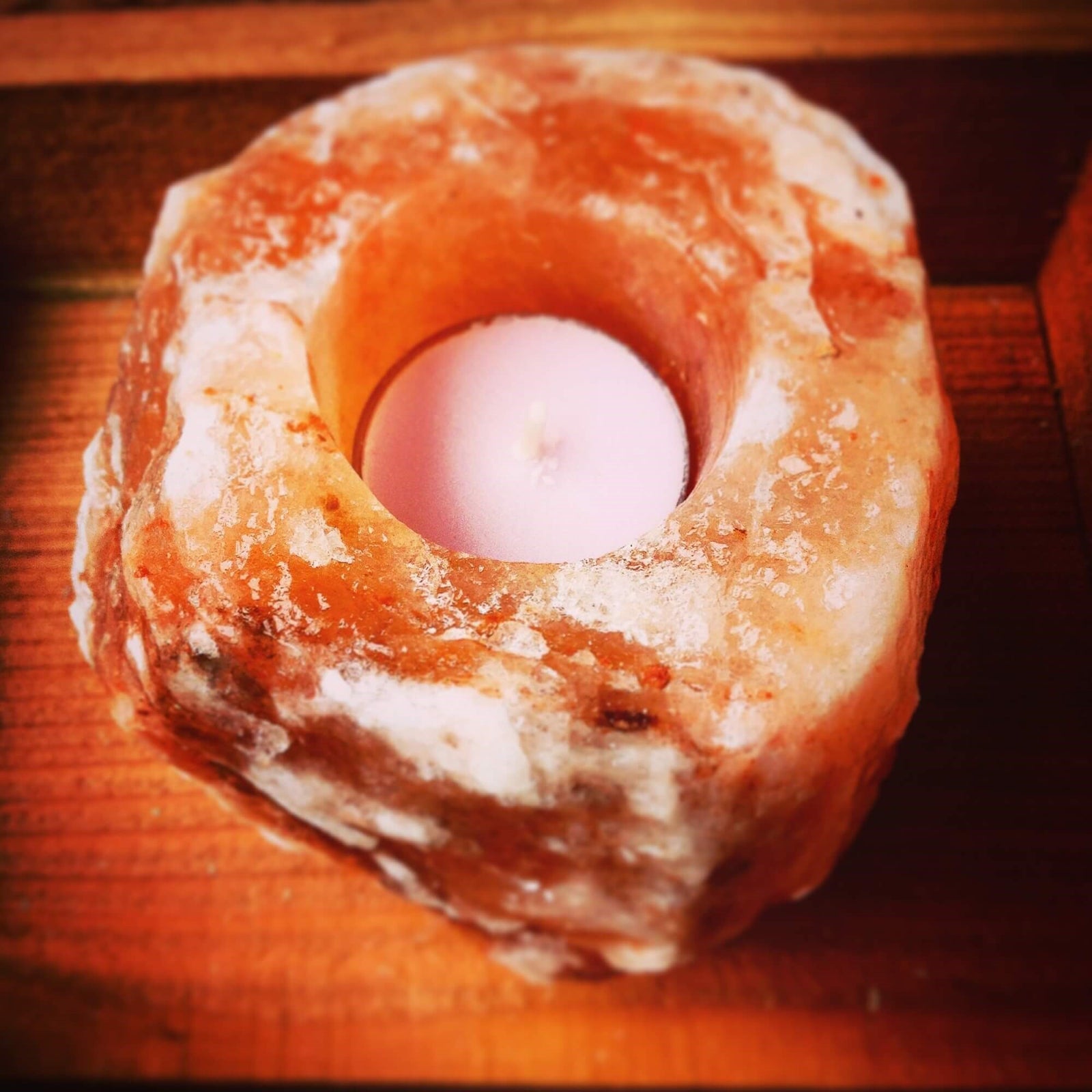 Natural Himalayan Salt Tealight Candle Holders (2 Pack)