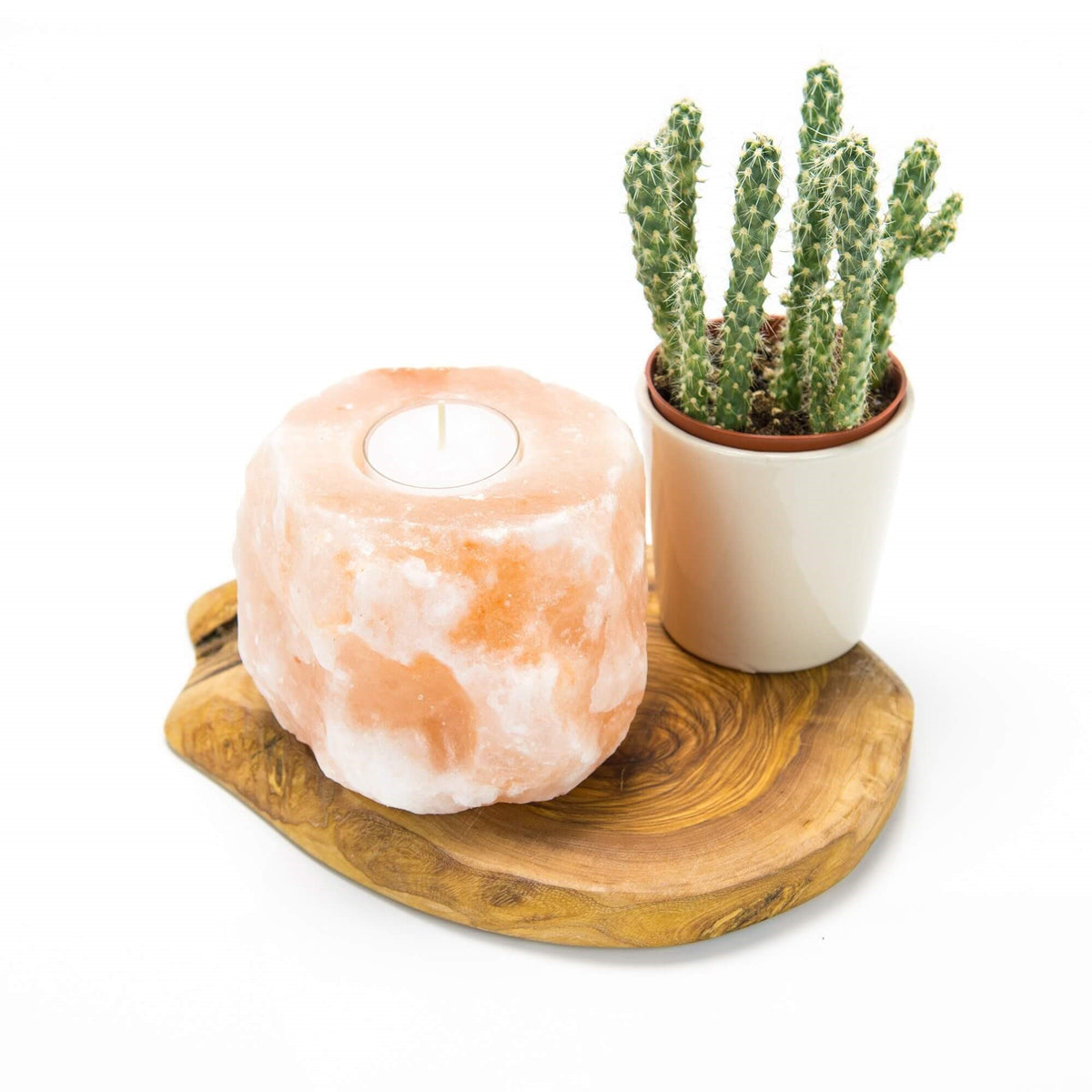 Natural Himalayan Salt Tealight Candle Holders (2 Pack)