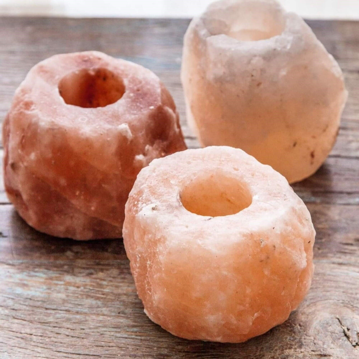 Natural Himalayan Salt Tealight Candle Holders (2 Pack)