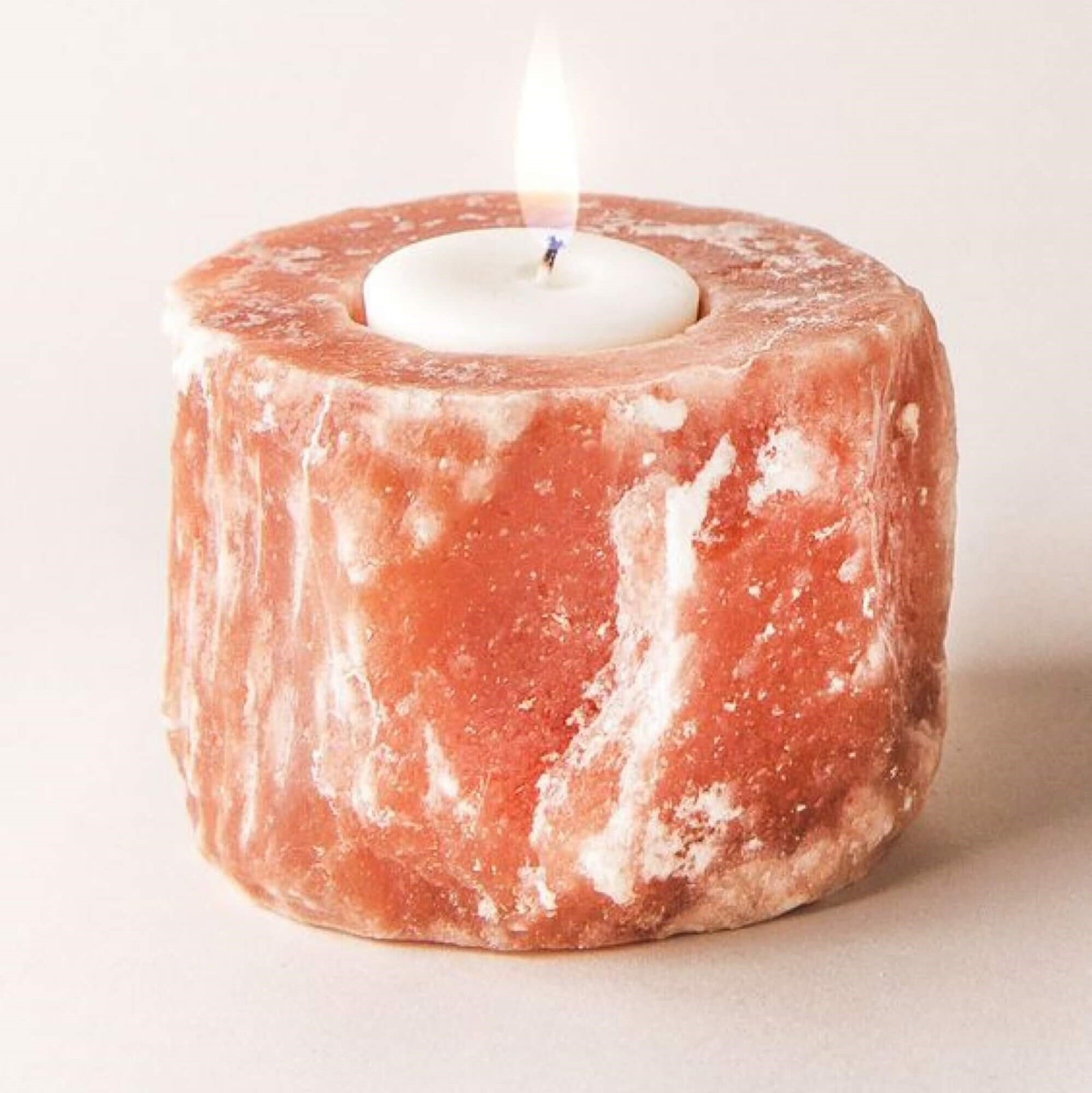 Natural Himalayan Salt Tealight Candle Holders (2 Pack)