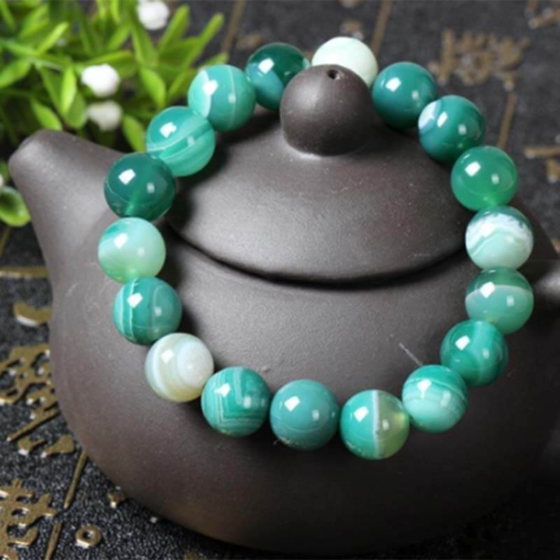 Green Sardonyx Himalayan Stone Bracelet - Himalayan Trading Co.®