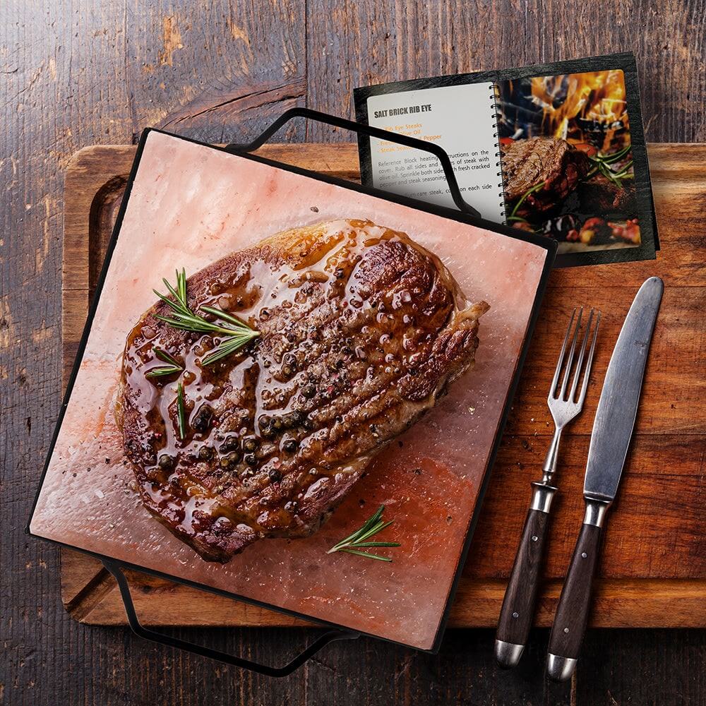 Himalayan Rock Salt Block Cooking Plate/slab Set - Himalayan Trading Co. Himalayan Salt Lamp Himalayan Pink Salt