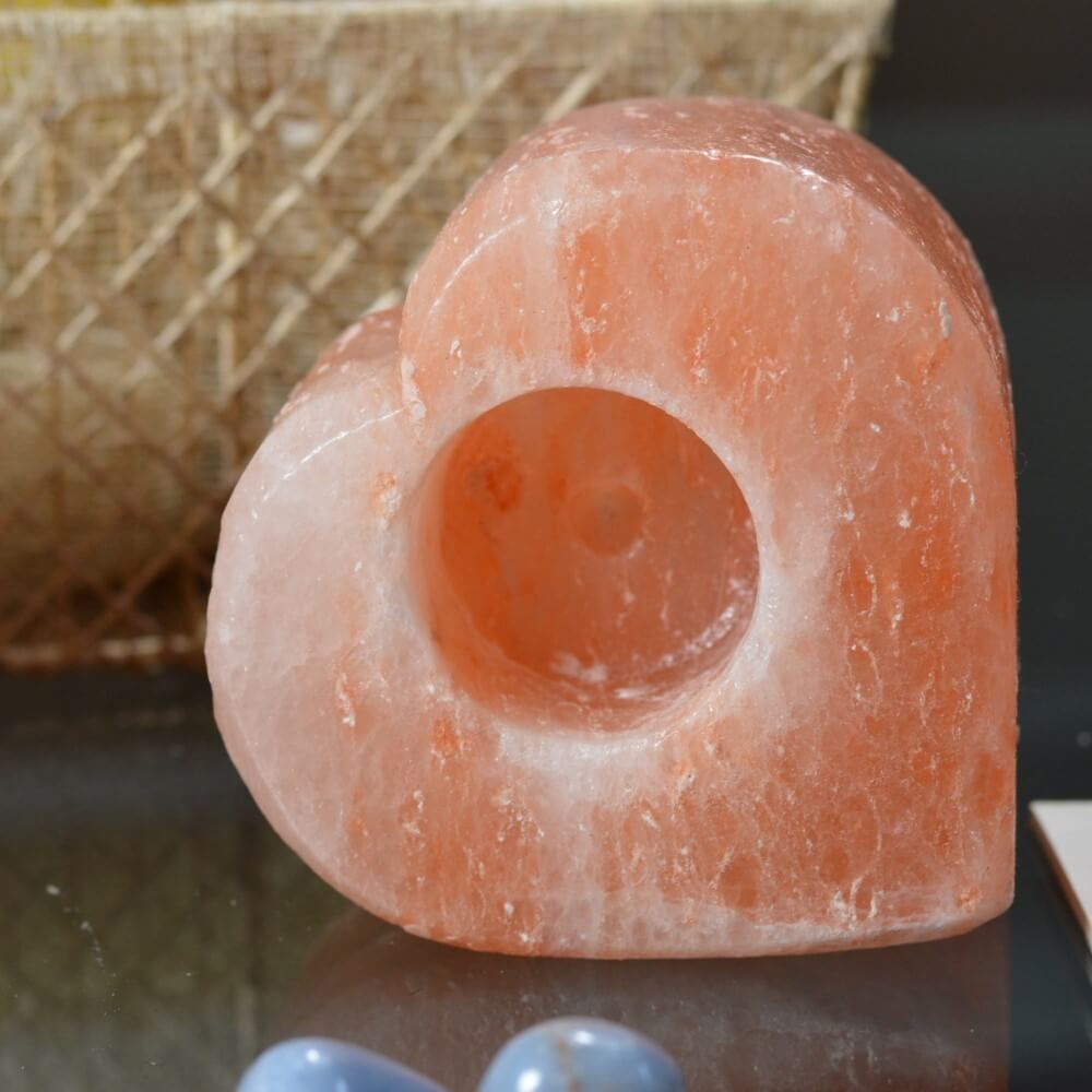 Himalayan Salt Tealight Heart Candle Holders (Pack of 2) - Himalayan Trading Co. Himalayan Salt Lamp Himalayan Pink Salt