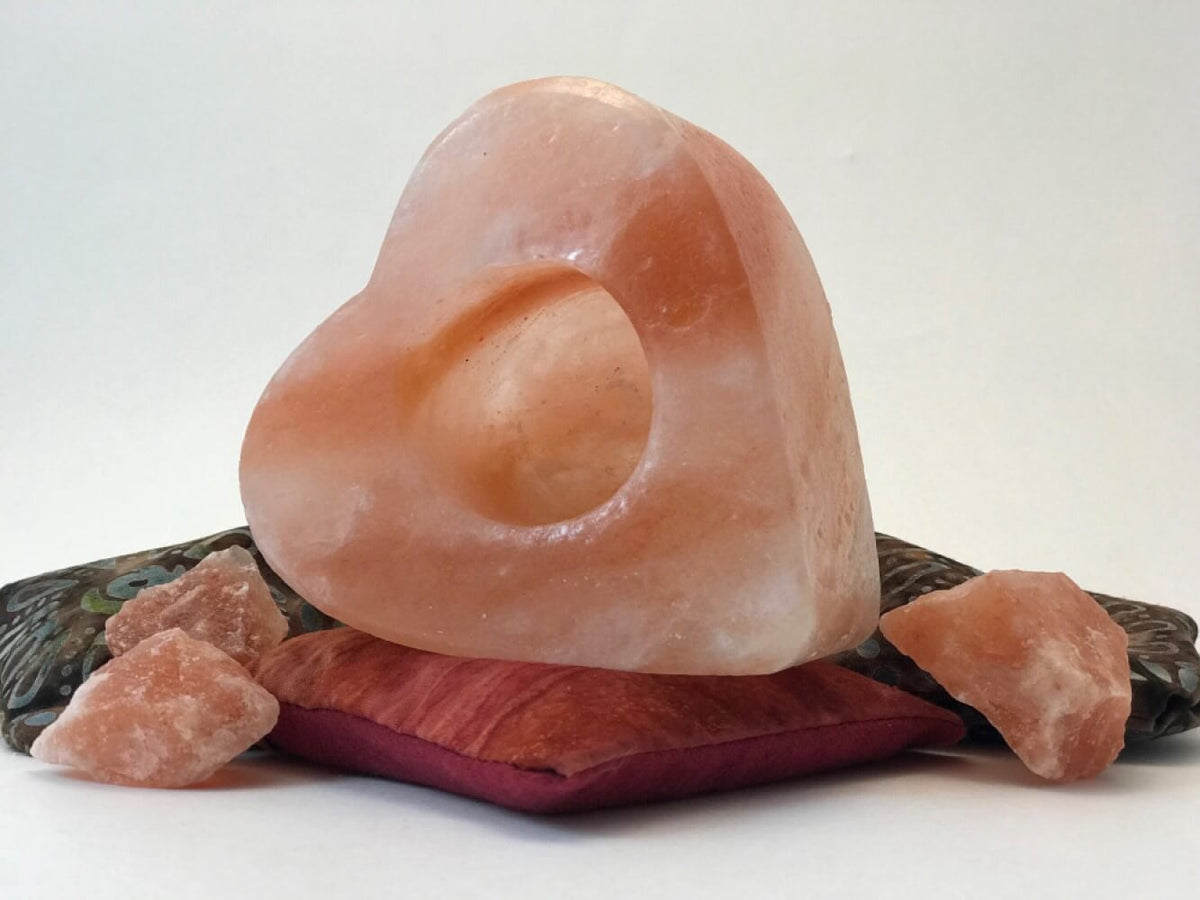 Himalayan Salt Tealight Heart Candle Holders (Pack of 2) - Himalayan Trading Co. Himalayan Salt Lamp Himalayan Pink Salt