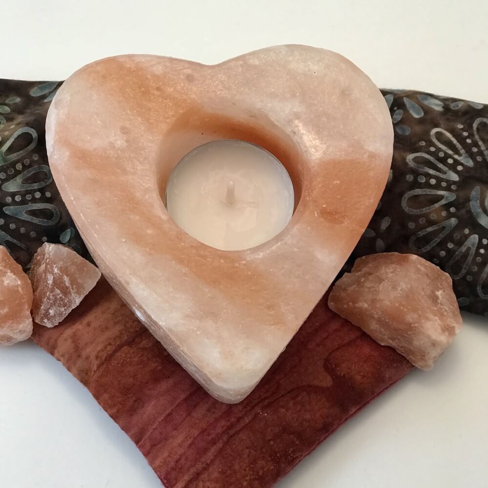 Himalayan Salt Tealight Heart Candle Holders (Pack of 2) - Himalayan Trading Co. Himalayan Salt Lamp Himalayan Pink Salt