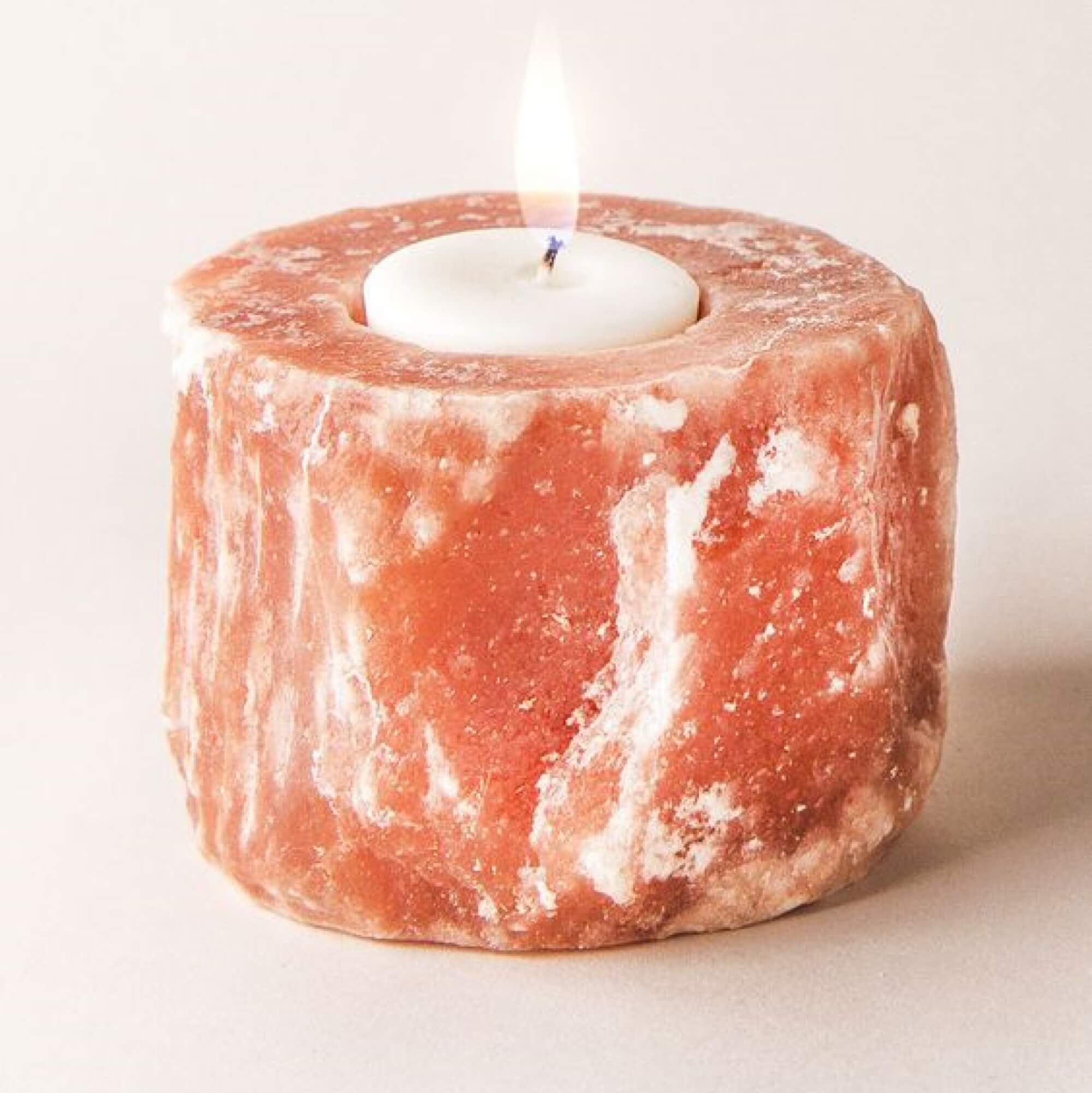 Natural Himalayan Salt Tealight Candle Holder - Himalayan Trading Co. 1
