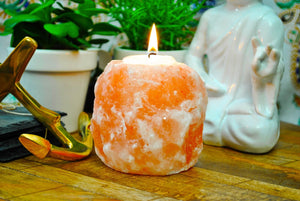 Natural Himalayan Salt Tealight Candle Holder - Himalayan Trading Co. 6