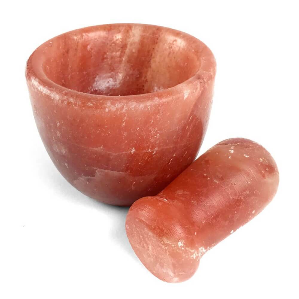 Pink Himalayan Salt Mortar & Pestle Set (Food Grade) - Large