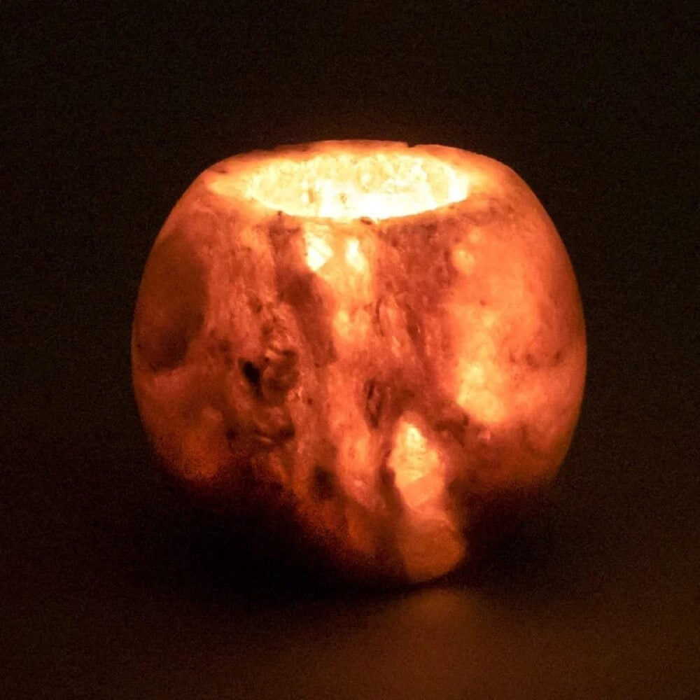 Rare Gray Himalayan Salt Candle Holders (Pack of 2) - Himalayan Trading Co. Himalayan Salt Lamp Himalayan Pink Salt