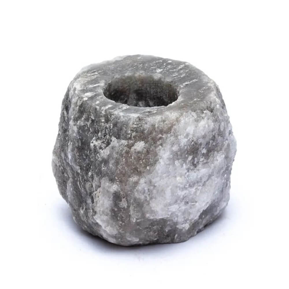 Rare Gray Himalayan Salt Candle Holders (Pack of 2) - Himalayan Trading Co. Himalayan Salt Lamp Himalayan Pink Salt